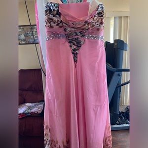 Pink Leopard Long Dress